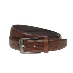 NANO BELTS Curea barbati, casual-eleganta, din piele ecologica, latime 3.5 cm, maro - NB014