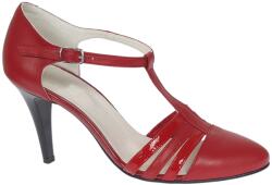 Ciucaleti LUX Pantofi dama rosii eleganti, decupati din piele naturala - Stiletto Rosu NAA11R, marimea 39