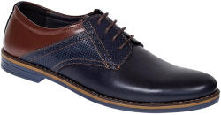 PHILIPPE Pantofi barbati casual din piele naturala, bleumarin, maro 414SBLM, marimea 40