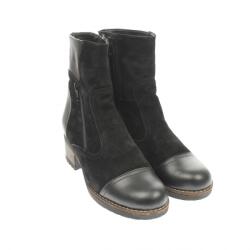 CIUCALETI Ghete dama din piele naturala, cu fermoar - Negru (imblanite) - GNADIANVEL, marimea 38
