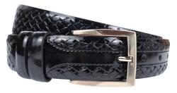 Alpe Leather Curea barbati, eleganta, pentru costum, din piele naturala, Negru, 3.4cm - CK60N - ciucaleti