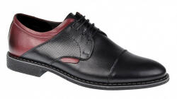 CIUCALETI Pantofi casual barbati din piele naturala - Model Negru Visiniu 156NVIS, marimea 41