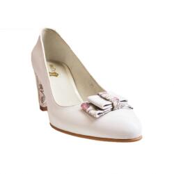 Ninna Art Shoes Pantofi eleganti dama, albi, din piele naturala box, toc 6 cm - NA47ALB, marimea 36