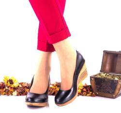Ciucaleti LUX Pantofi dama casual din piele naturala cu platforme de 6cm NA170NP, marimea 37