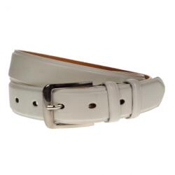 NANO BELTS Curea barbati, casual-eleganta, din piele ecologica, latime 3.5 cm, alba - NB001