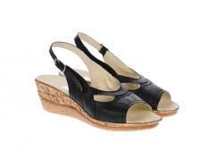 MV Ciucaleti Sandale dama din piele naturala, negre, cu platforme de 5 cm, S14NBOX, marimea 40