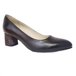 Ninna Art Shoes Pantofi eleganti dama, bleumarin, din piele naturala box, toc 5 cm - NA74BLM, marimea 40
