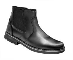 Ciucaleti LUX Ghete barbati din piele naturala imblanite cu fermoar Negru GB4101N, marimea 43
