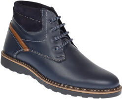Ciucaleti j Ghete barbati casual din piele naturala imblanite model iarna Bleu GSCORSABLU, marimea 45