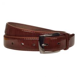 NANO BELTS Curea barbati, casual-eleganta, din piele ecologica, latime 3.5 cm, visiniu - NB002