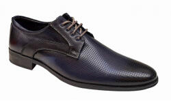 Ciucaleti Pantofi barbati eleganti din piele naturala matritata bleumarin GKR12BL, marimea 42