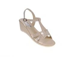 MV Ciucaleti Sandale dama bej din piele naturala cu platforme de 6cm S17BEJ, marimea 38