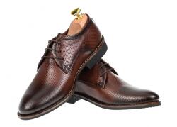 Ellion Marimea 41 Pantofi barbati casual din piele naturala matritata maro cognac 027M, marimea 41