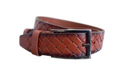 Lucianis Style Curea barbati, casual, eleganta, din piele naturala, maro, latime 3.5cm - CK107M - ciucaleti