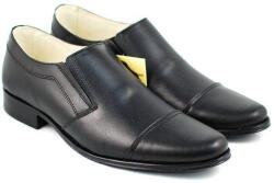 CIUCALETI Pantofi barbati eleganti din piele naturala cu elastic Negru P61NEL, marimea 39