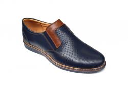Ciucaleti j Pantofi barbati casual, din piele naturala, bleumarin, CIUCALETI SHOES - MARIOEBLUE, marimea 44