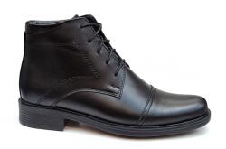PHILIPPE Ghete barbati office elegante din piele naturala cu siret PHROMIN Negru, marimea 40
