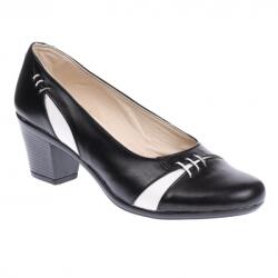 Ciucaleti LUX Pantofi dama eleganti piele naturala - Mara Negru, Alb P36NA, marimea 40
