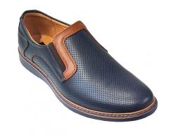 Ciucaleti j Pantofi barbati casual din piele naturala bleumarin - GKR90BLU, marimea 39