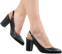 CIUCALETI Pantofi dama eleganti decupati din piele naturala - Model Angelyna Negru Box, marimea 40