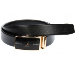 Lucianis Style Curea din piele pentru barbati, catarama metalica fara ac, latime 3.5 cm, lungime reglabila, negru - LS201NBRBR - ciucaleti
