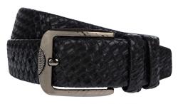 NANO BELTS Curea barbati, casual, latime 3.9cm, NEGRU, piele eco - CK116N