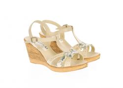 MV Ciucaleti Sandale dama din piele naturala, in combinatie de culori, bej si albastru, S58XBEJ, marimea 39