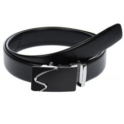 Lucianis Style Curea din piele pentru barbati, catarama metalica fara ac, latime 3.5 cm, lungime reglabila, negru - LS241NSS - ciucaleti