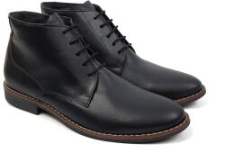 Rovi Design Ghete barbati casual din piele naturala de culoare neagra STDG184N, marimea 41