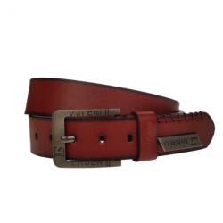 NANO BELTS Curea barbati, casual-eleganta, din piele ecologica, latime 3.5 cm, visiniu - NB003