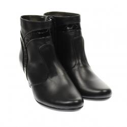 MV Ciucaleti Ghete dama din piele naturala, cu fermoar, negre, IMBLANITE - 36CHT, marimea 40