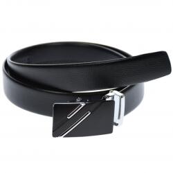CK LEATHER Curea din piele pentru barbati, catarama metalica fara ac, latime 3.5 cm, lungime reglabila, negru - CK239NSS