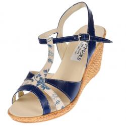 Ciucaleti LUX Sandale dama, din piele naturala, Toc 8 cm, Albastru Indigo, S48BLBOX, marimea 40