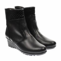 MV Ciucaleti Ghete dama din piele naturala, cu fermoar, negre, IMBLANITE - MVS30N, marimea 39