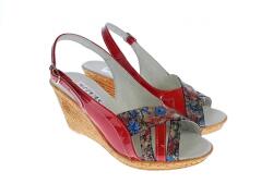 MV Ciucaleti Sandale dama de vara cu platforme de 7 cm, din piele naturala lacuita, rosie, S50LACROSU, marimea 35