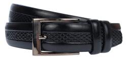NANO BELTS Curea barbati, eleganta pentru costum, latime 3.5cm, NEGRU, piele eco - CK114N