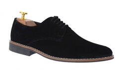 NIC-MAR Pantofi barbati casual din piele naturala intoarsa - Model Negru 184 Vel, marimea 39