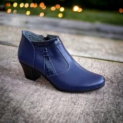 Ciucaleti LUX Ghetute dama din piele naturala, cu fermoar, bleumarin, MVS5BL, marimea 35