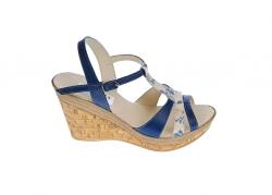 Ciucaleti LUX Sandale dama, din piele naturala, Toc 8 cm, Albastru, Color, S47BL1, marimea 36