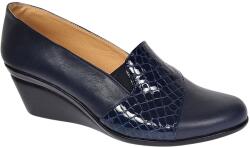 MV Ciucaleti Pantofi dama din piele naturala box si croco lac - Model Bleumarin P14BLCR, marimea 39