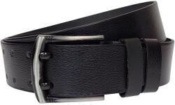 CK LEATHER Curea barbati pentru jeans din piele naturala, catarama metalica. cu doua ace, latime 4.5 cm, negru - ciucaleti