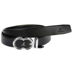 Lucianis Style Curea din piele pentru barbati, catarama metalica fara ac, latime 3.5 cm, lungime reglabila, negru - LS203NSS - ciucaleti