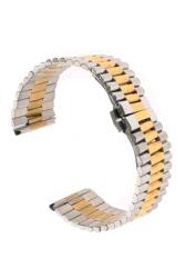 Nagata Curea de ceas din metal, 22 mm x 18 cm, argintiu/auriu - ciucaleti