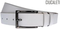 CK LEATHER Curea barbati, eleganta pentru costum, din piele naturala latime 3.5 cm, Alb - CK206A