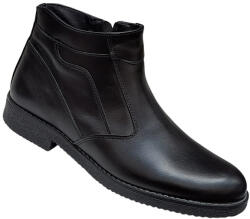 RUSAY Ghete barbatesti negre din piele naturala cu fermoar Rusay Office GKR61N, marimea 41