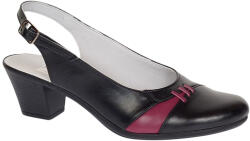 MV Ciucaleti Pantofi dama eleganti din piele naturala cu toc de 6cm - Model decupat Negru, Bordo PS35NB, marimea 40