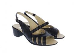 MV Ciucaleti Sandale dama de vara cu toc de 5 cm, din piele naturala, neagra, S26NBOX, marimea 39
