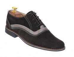 CIUCALETI Marimea 39 Pantofi barbati casual din piele naturala intoarsa, culoare gri inchis, P37GRIVEL, marimea 39