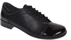 CIUCALETI Marimea 35, 39 Pantofi dama casual din piele naturala box Negru Lac P53LACN, marimea 39