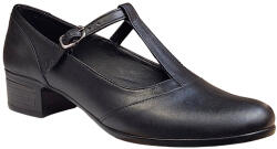 Ciucaleti LUX Pantofi dama de dans negri cu bareta eleganti din piele naturala STD22N, marimea 38